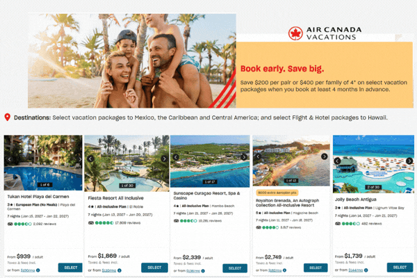Air Canada Vacations Deal